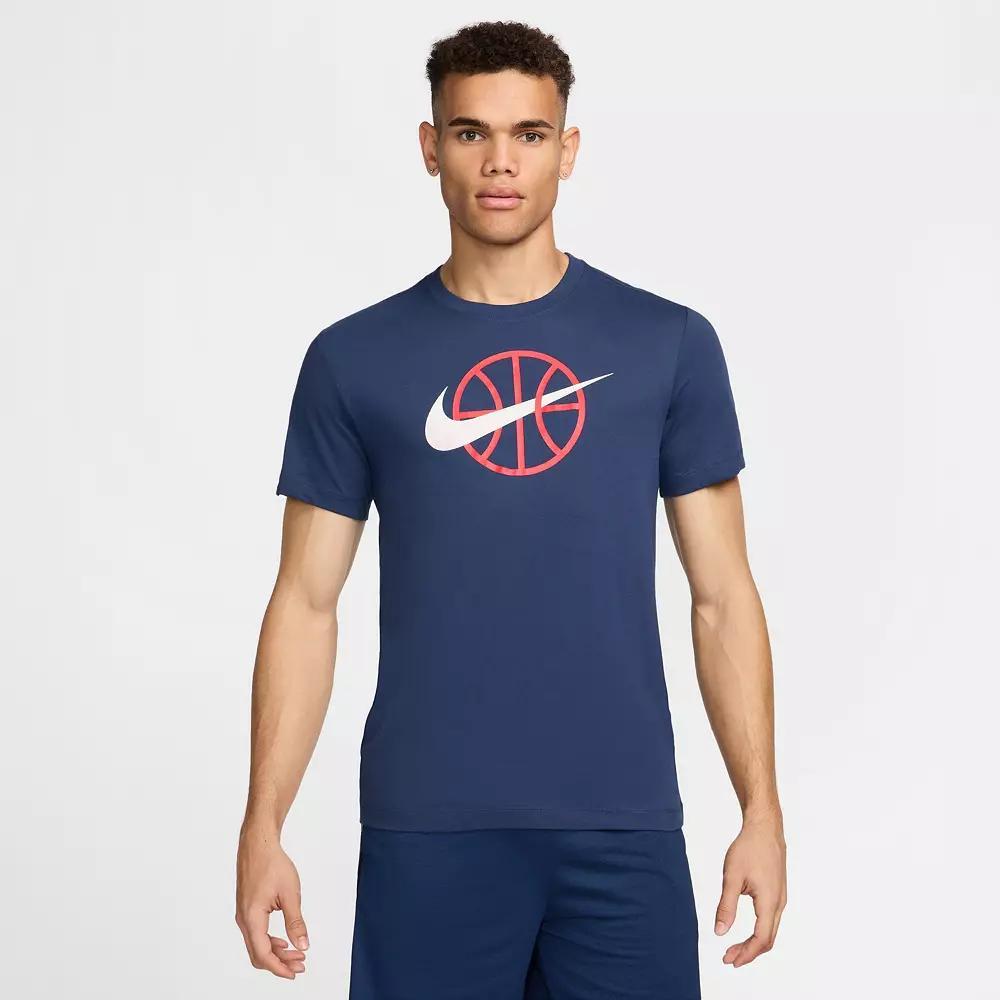 Men's Nike Dri-FIT Basketball T-Shirt, Size: XL, Black Navy Product Image