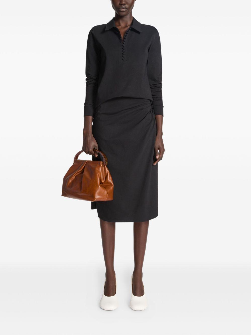 draped button-detail midi skirt Product Image