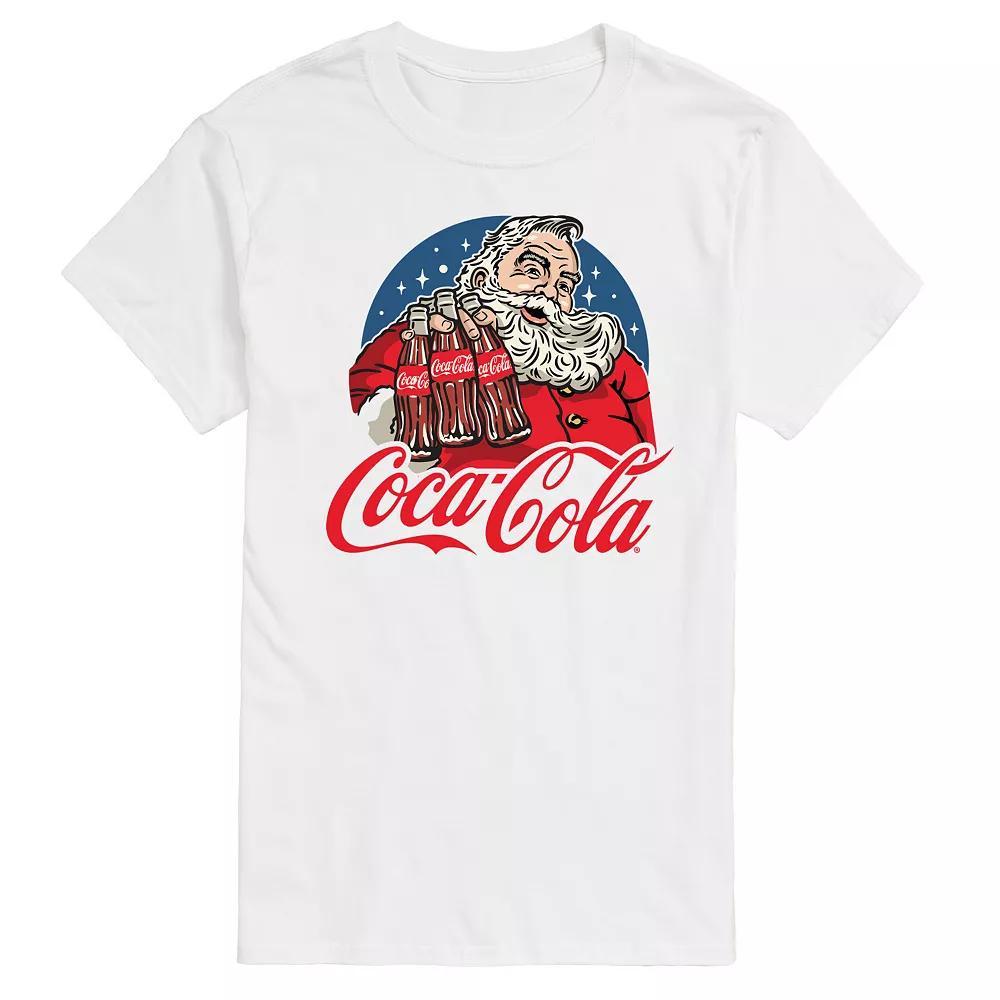 Big & Tall Coca-Cola Vintage Santa & Coke Bottles Graphic Tee, Men's, Size: 4XL Tall, White Product Image