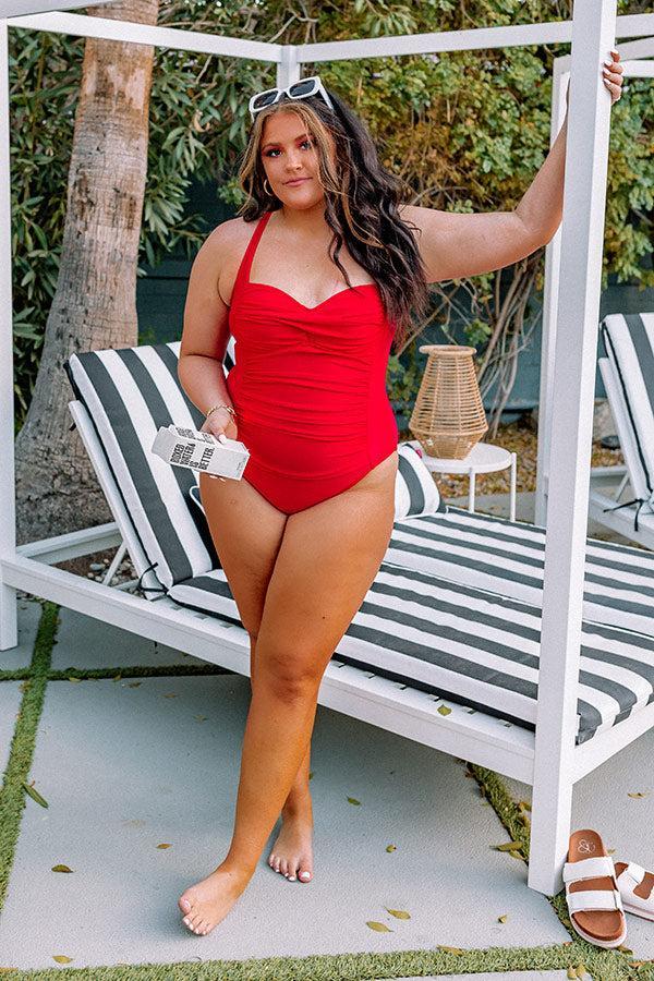 Beach Tower One Piece Swimsuit in Red Curves Product Image