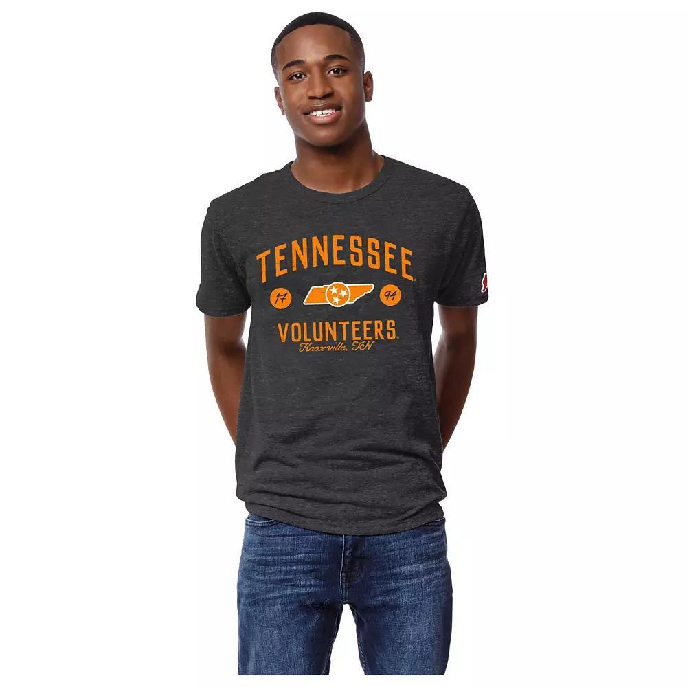 Men's League Collegiate Wear Heather Charcoal Tennessee Volunteers Bendy Arch Victory Falls Tri-Blend T-Shirt,  Product Image