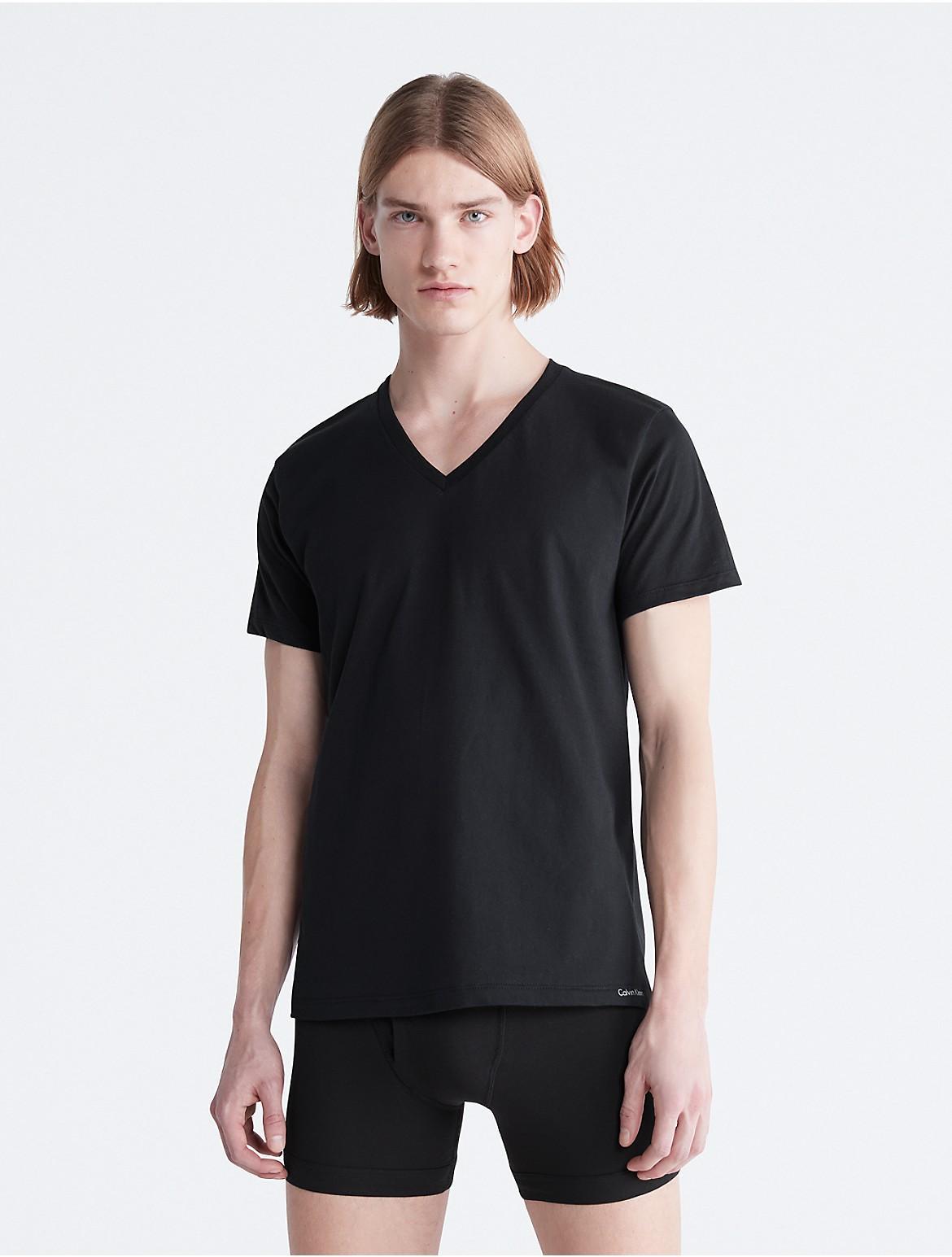 Men's Calvin Klein Classics 3-pack V-neck Tee, Size: Small, Black Product Image