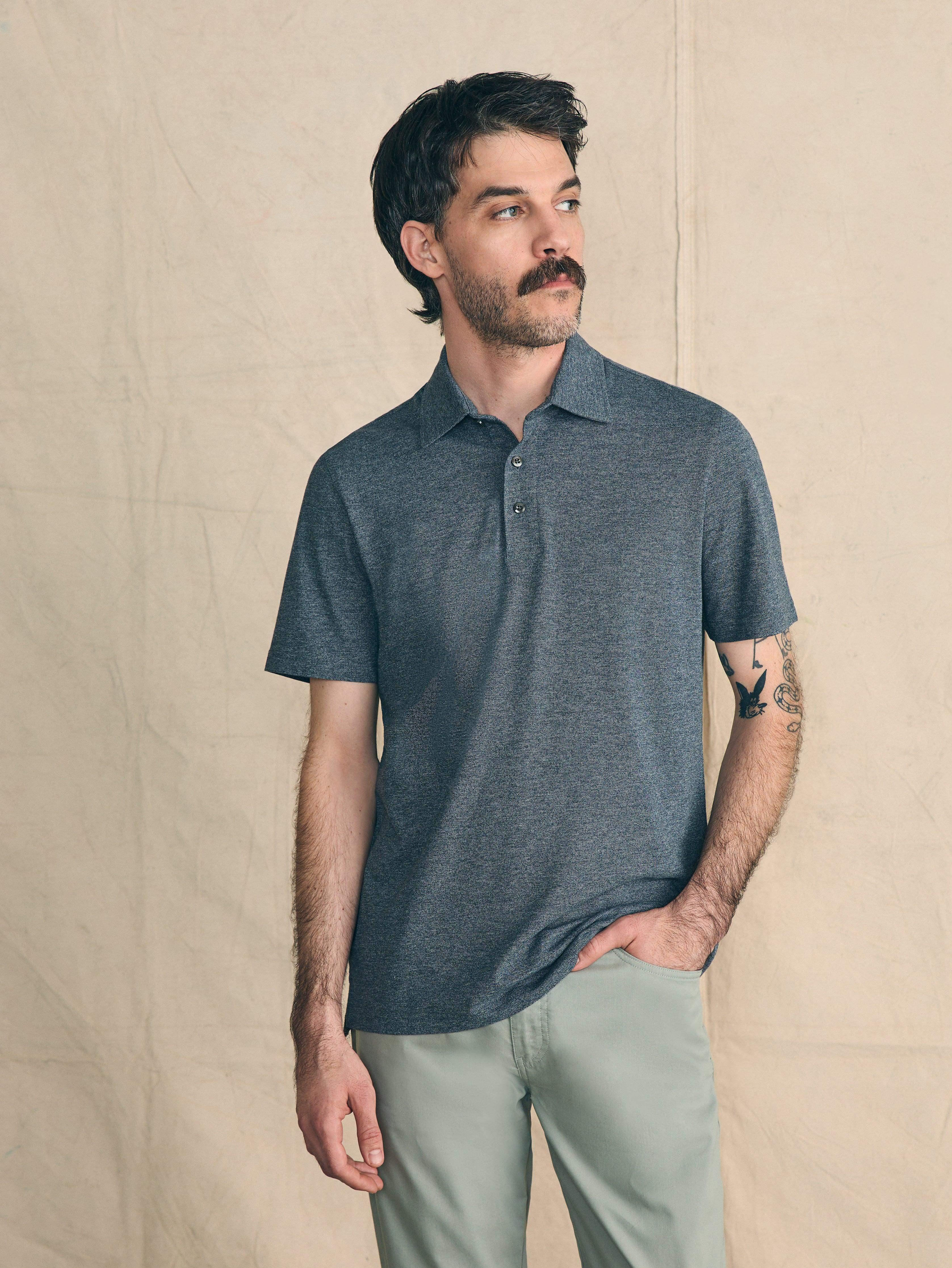 Movement™ Short-Sleeve Pique Polo Shirt (Tall) - Dusty Iron Heather Male Product Image