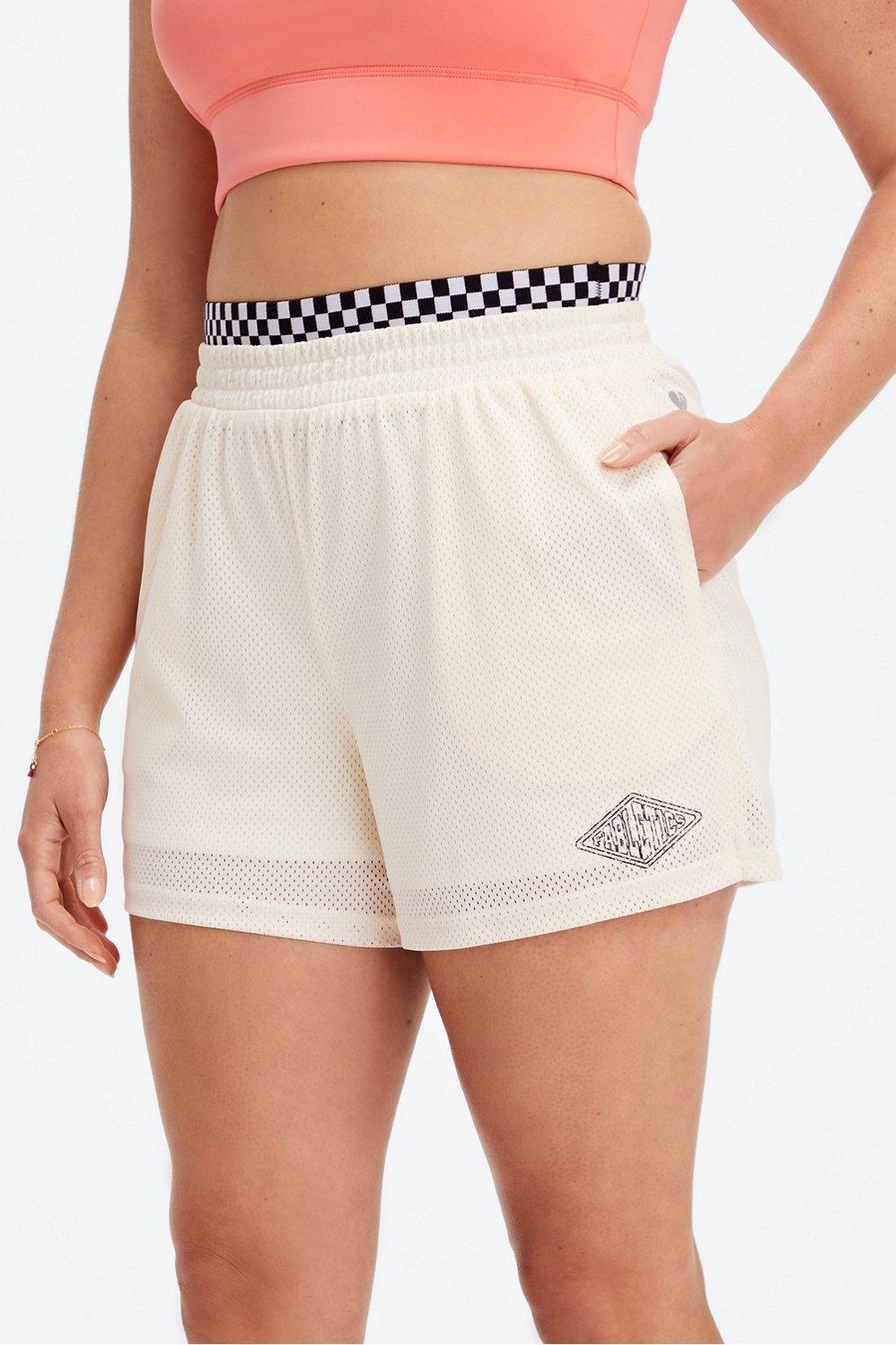 Fabletics Aisha Basketball Short Womens white plus Size 1X Product Image