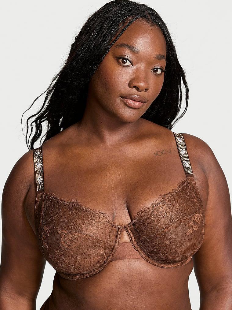 The Fabulous by Victoria's Secret Unlined Shine Strap Rose Lace Full-Cup Bra Product Image