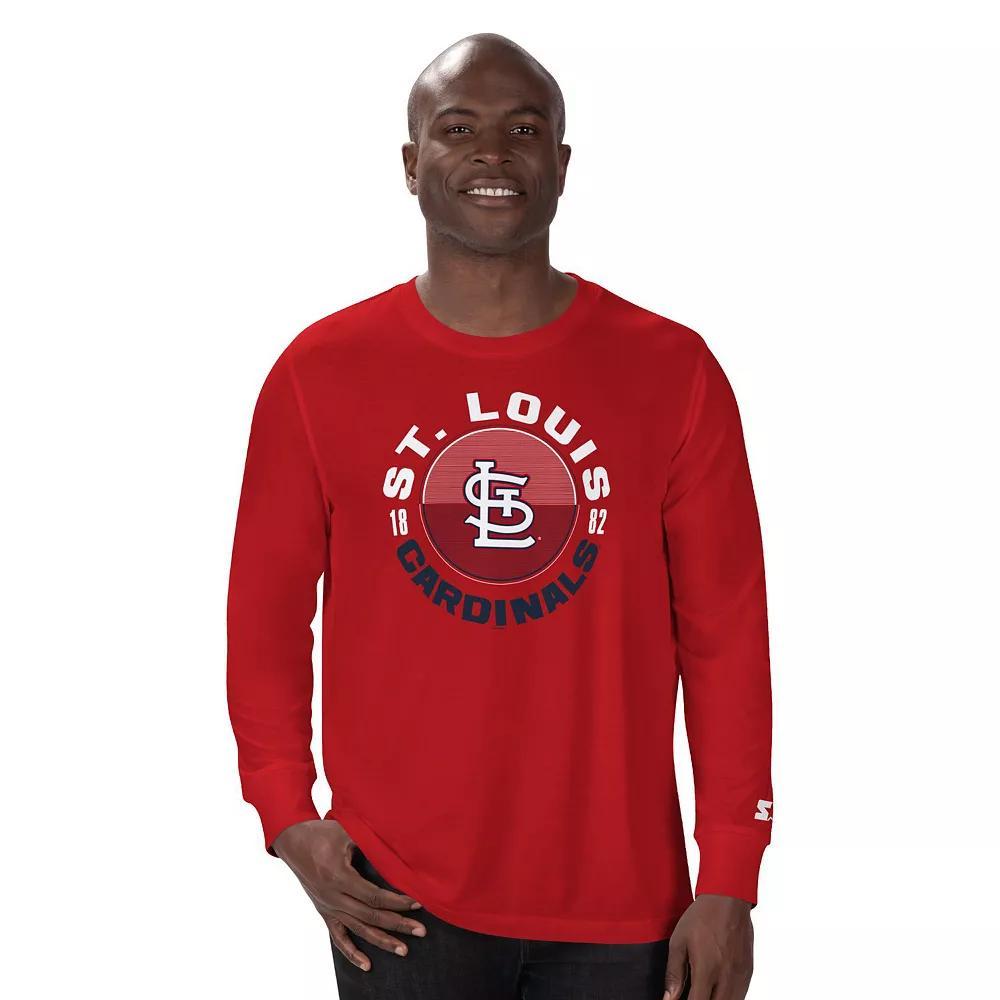 Men's Starter Red St. Louis Cardinals Halftime Long Sleeve T-Shirt,  Product Image