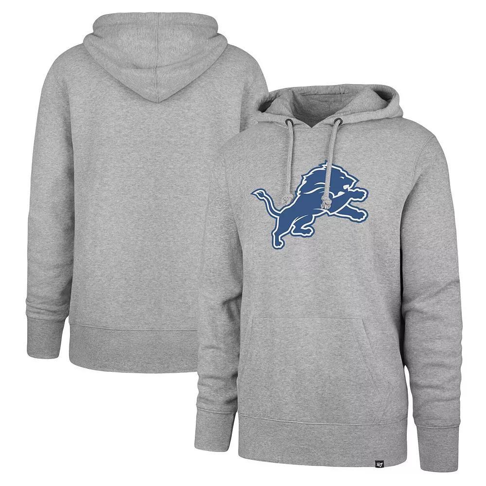 Men's '47 Gray Detroit Lions Imprint Headline Pullover Hoodie, Size: 2XL, Grey Product Image