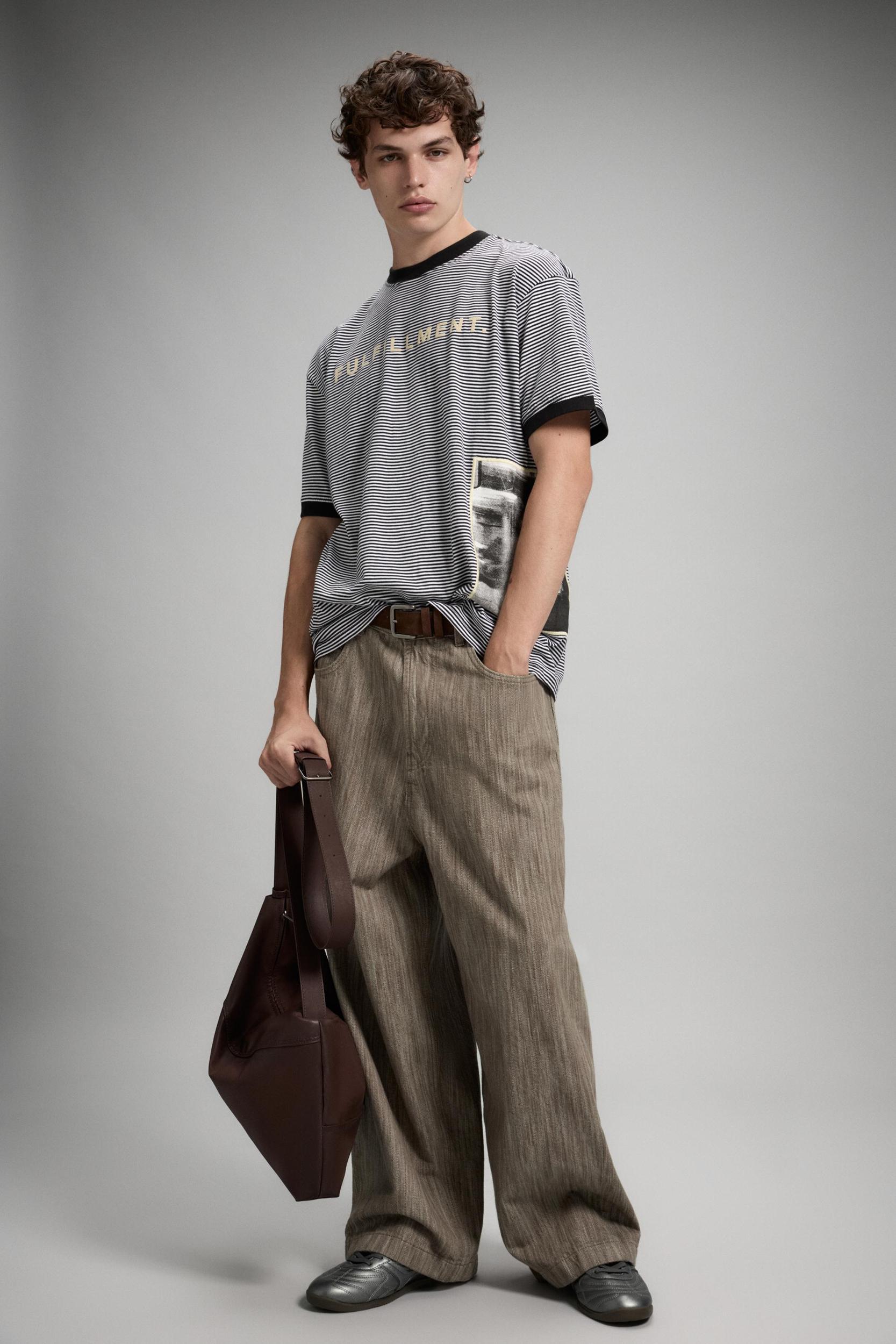 Striped Photo T-shirt Product Image