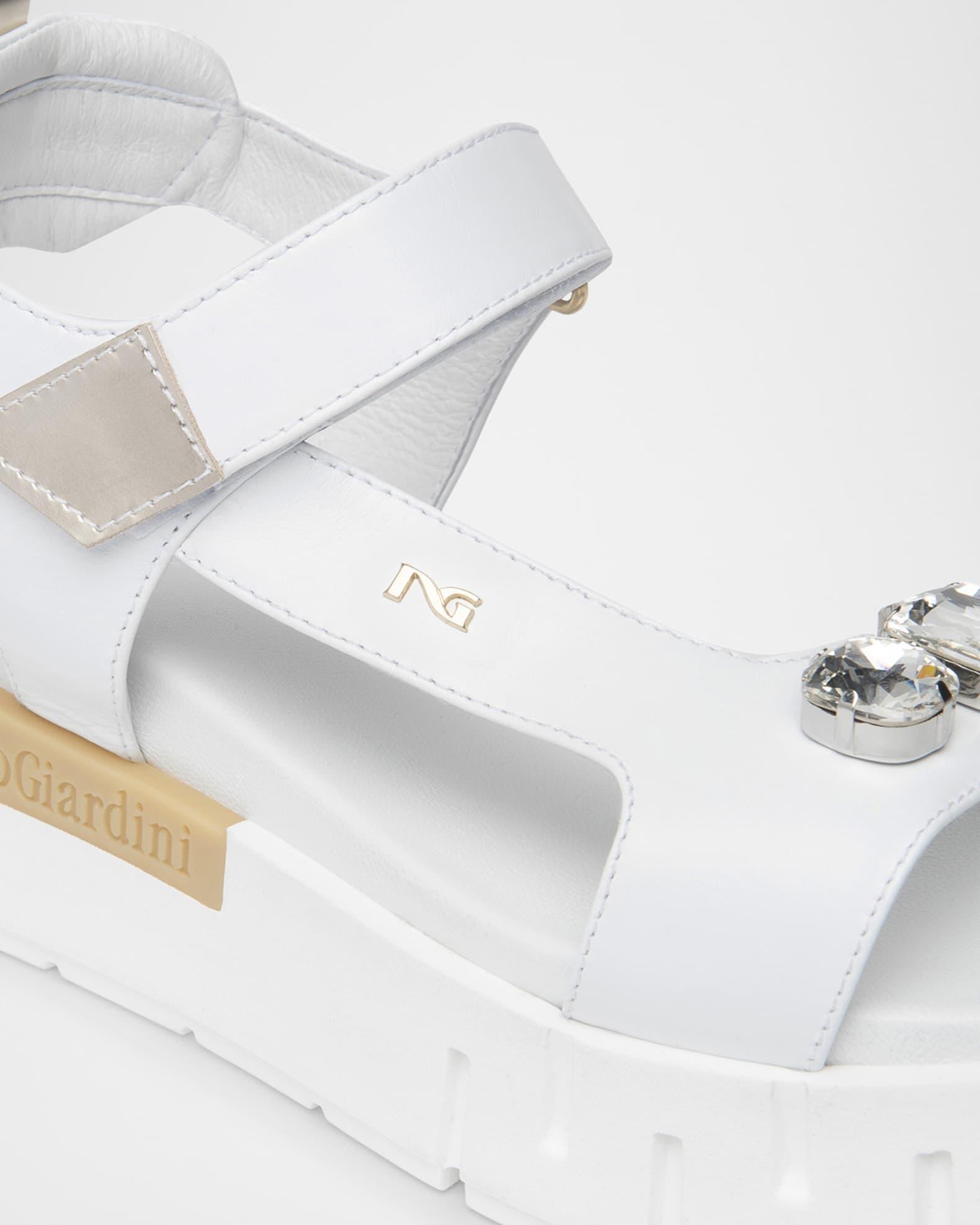 Stone Embellished Leather Sandals Product Image