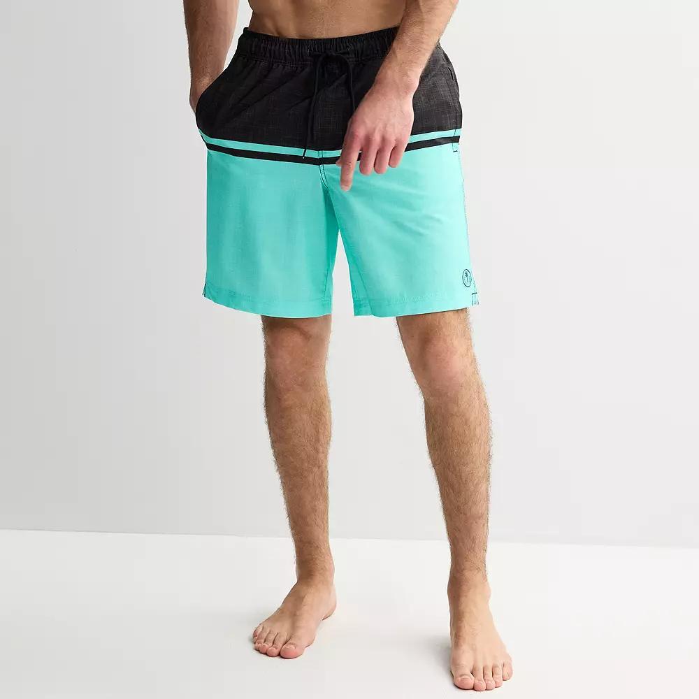 Men's Trinity Coast 9" Colorblock Swim Trunks, Size: Medium 9 INCH, Aruba Blue Product Image