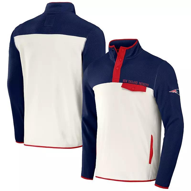 Men's NFL x Darius Rucker Collection by Fanatics Navy/Cream New England Patriots Micro Fleece Quarter-Snap Jacket, Size: Medium, Blue Product Image