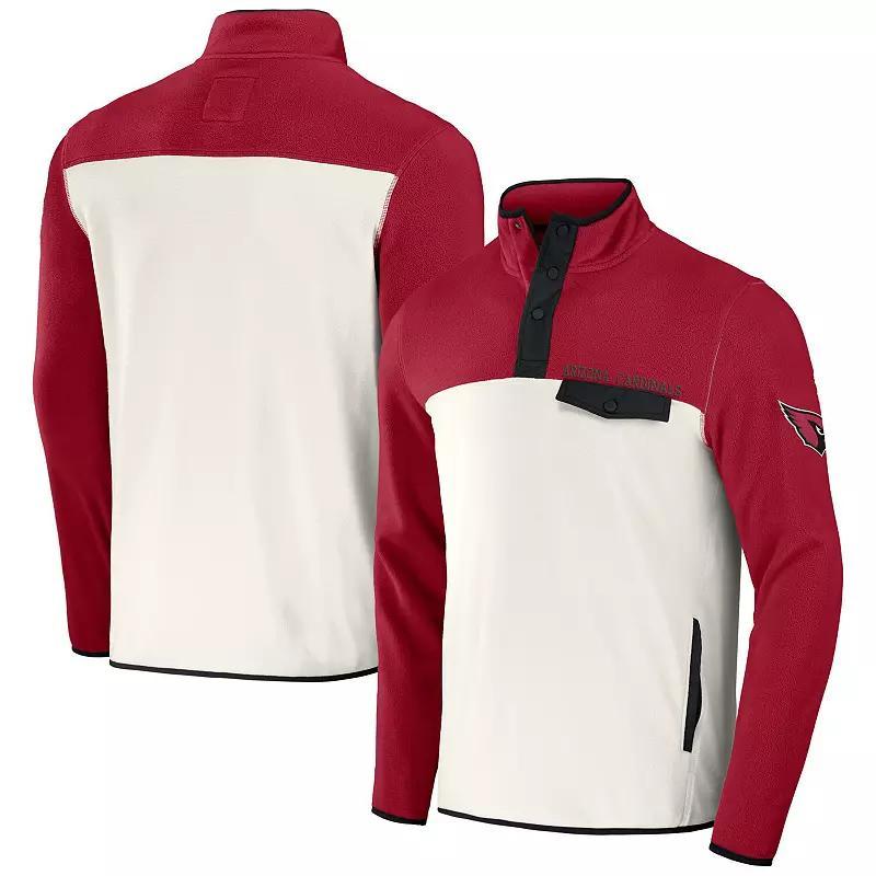 Men's NFL x Darius Rucker Collection by Fanatics Cardinal/Cream Arizona Cardinals Micro Fleece Quarter-Snap Jacket, Size: Large, Red Product Image