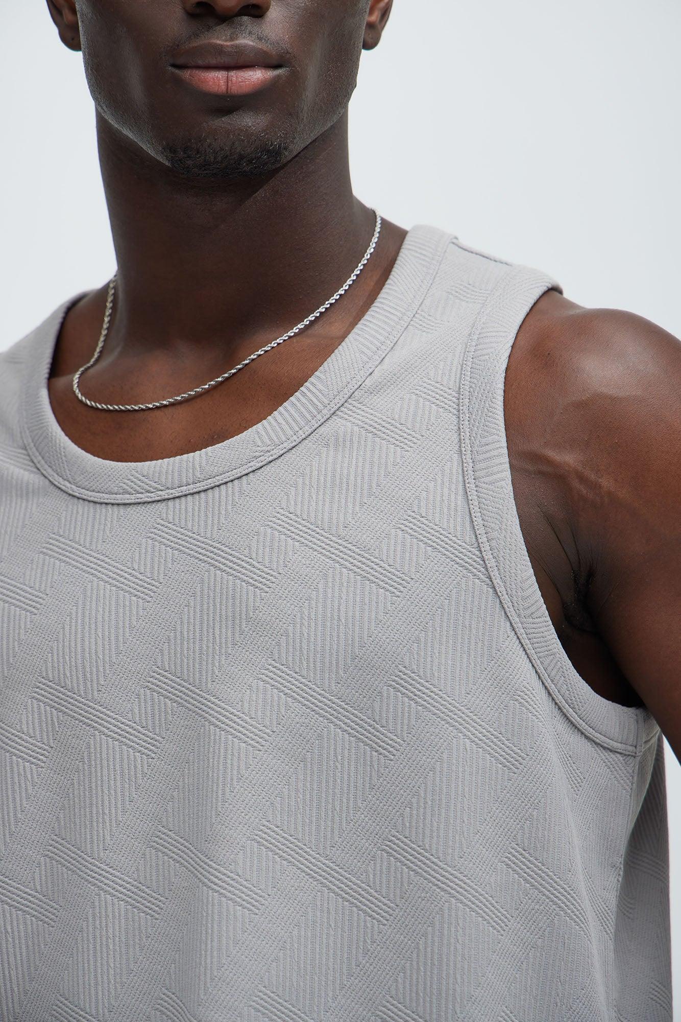 Benji Textured Tank Top - Grey Product Image