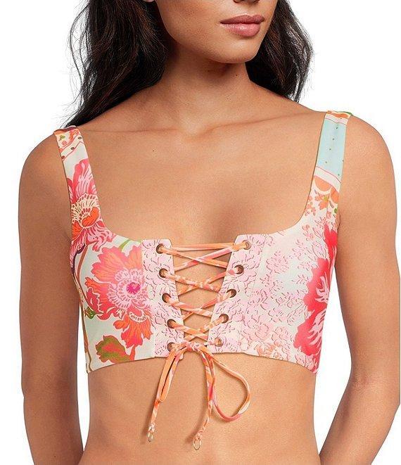 Maaji Valerya Floral Groove Reversible V-Cut Swim Bottom Product Image
