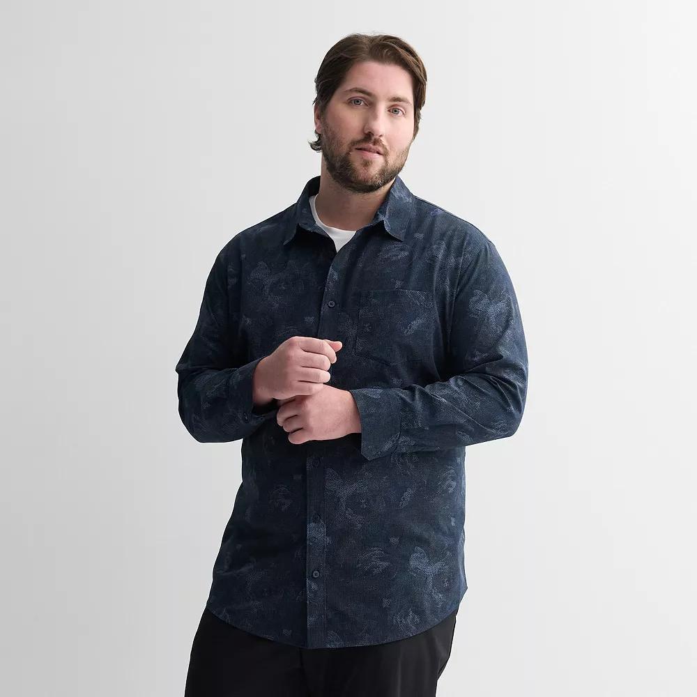 Big & Tall FLX Performance Untucked-Fit Long Sleeve Button Down Shirt, Men's,  Product Image