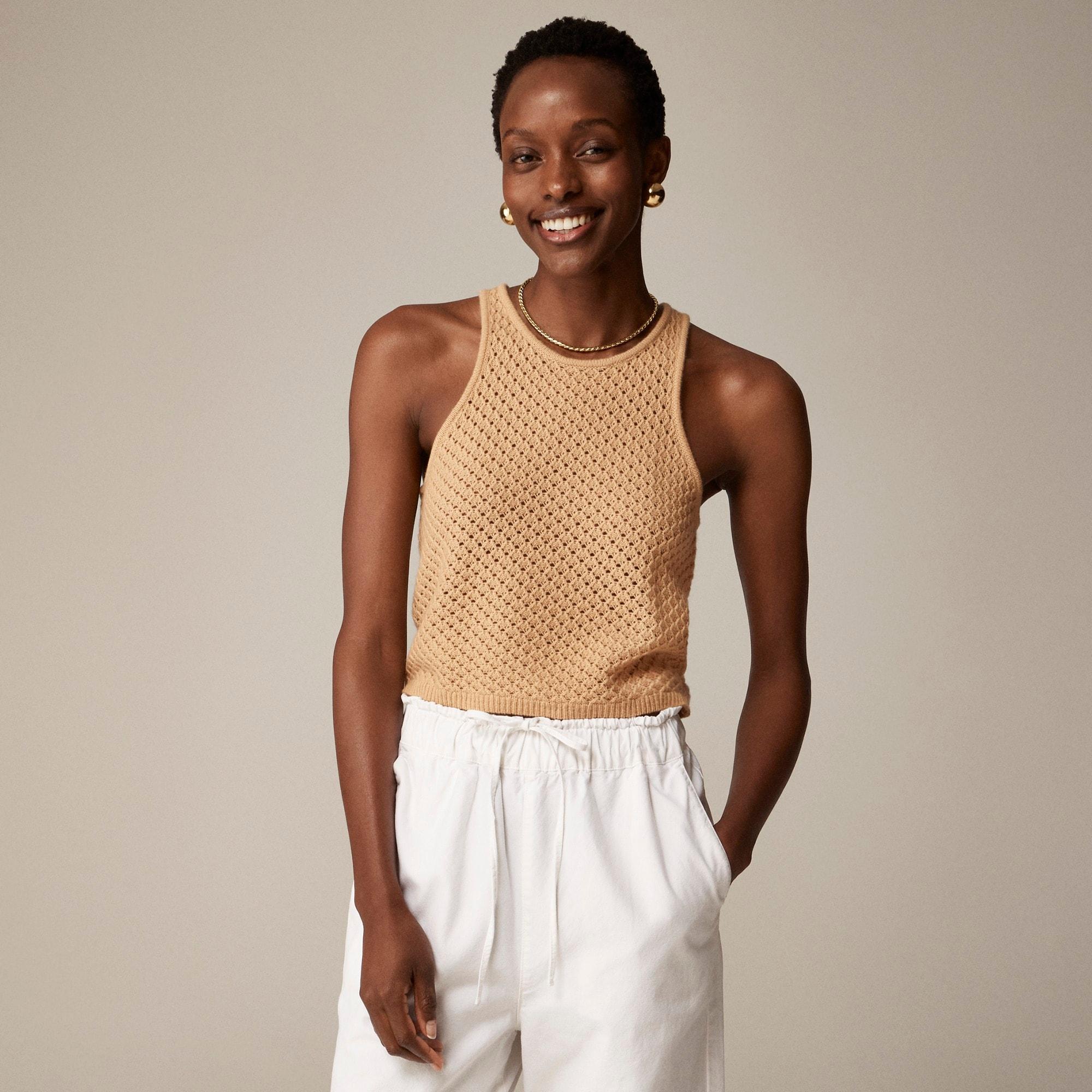 Cashmere pointelle tank top Product Image