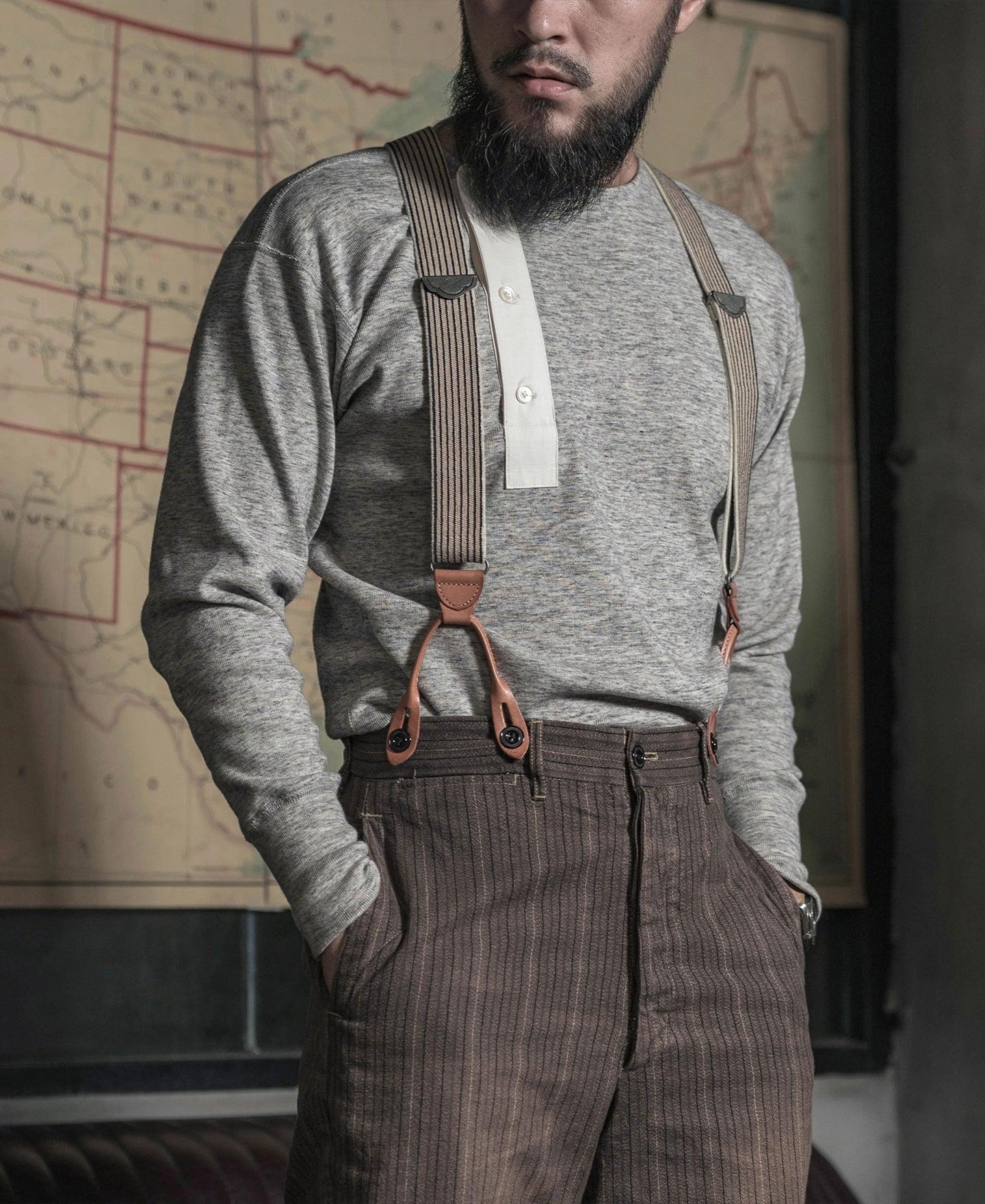 14 oz Side Closing Henley Shirt - Gray Product Image