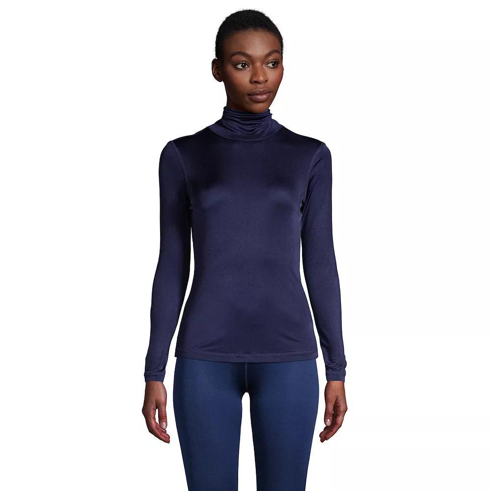 Women's Lands' End Silk Interlock Turtleneck Undershirt,  Product Image