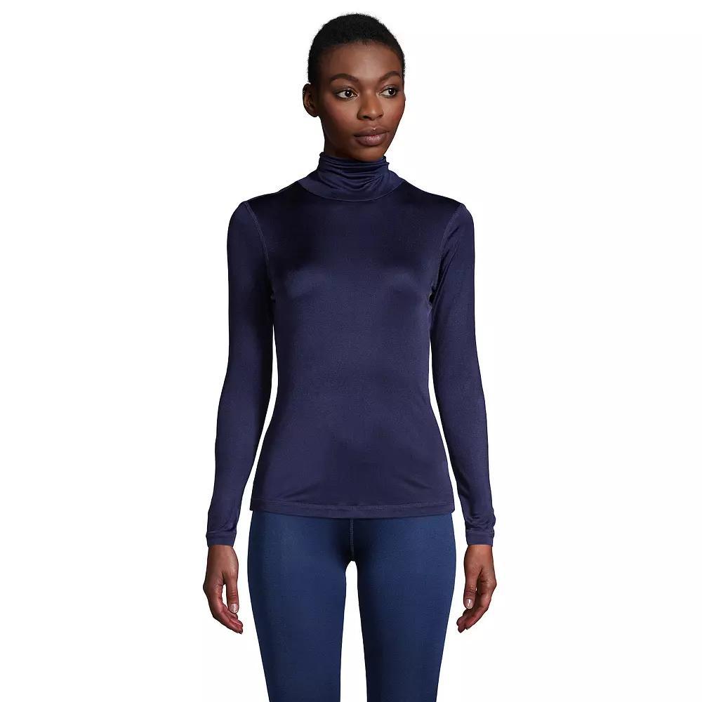 Women's Lands' End Silk Interlock Turtleneck Undershirt,  Product Image