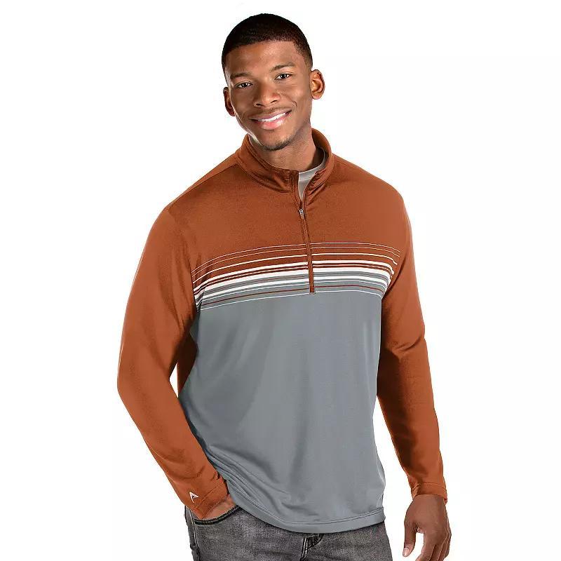 Men's Antigua Pace Regular-Fit Colorblock Quarter-Zip Pullover, Size: Small, Orange Product Image