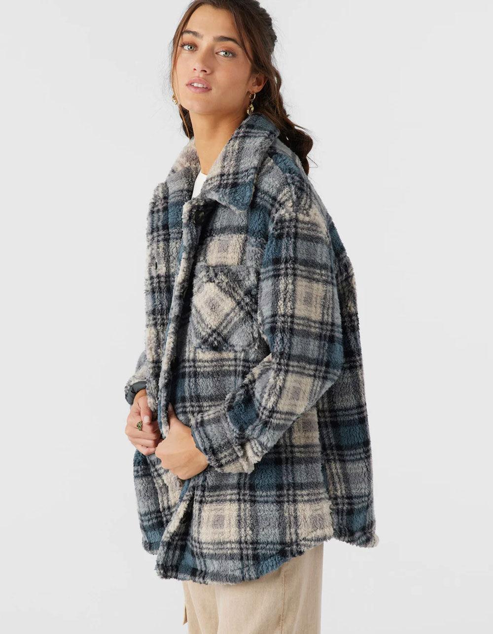 O'NEILL Heath Plaid Womens Oversized Fleece Jacket Product Image