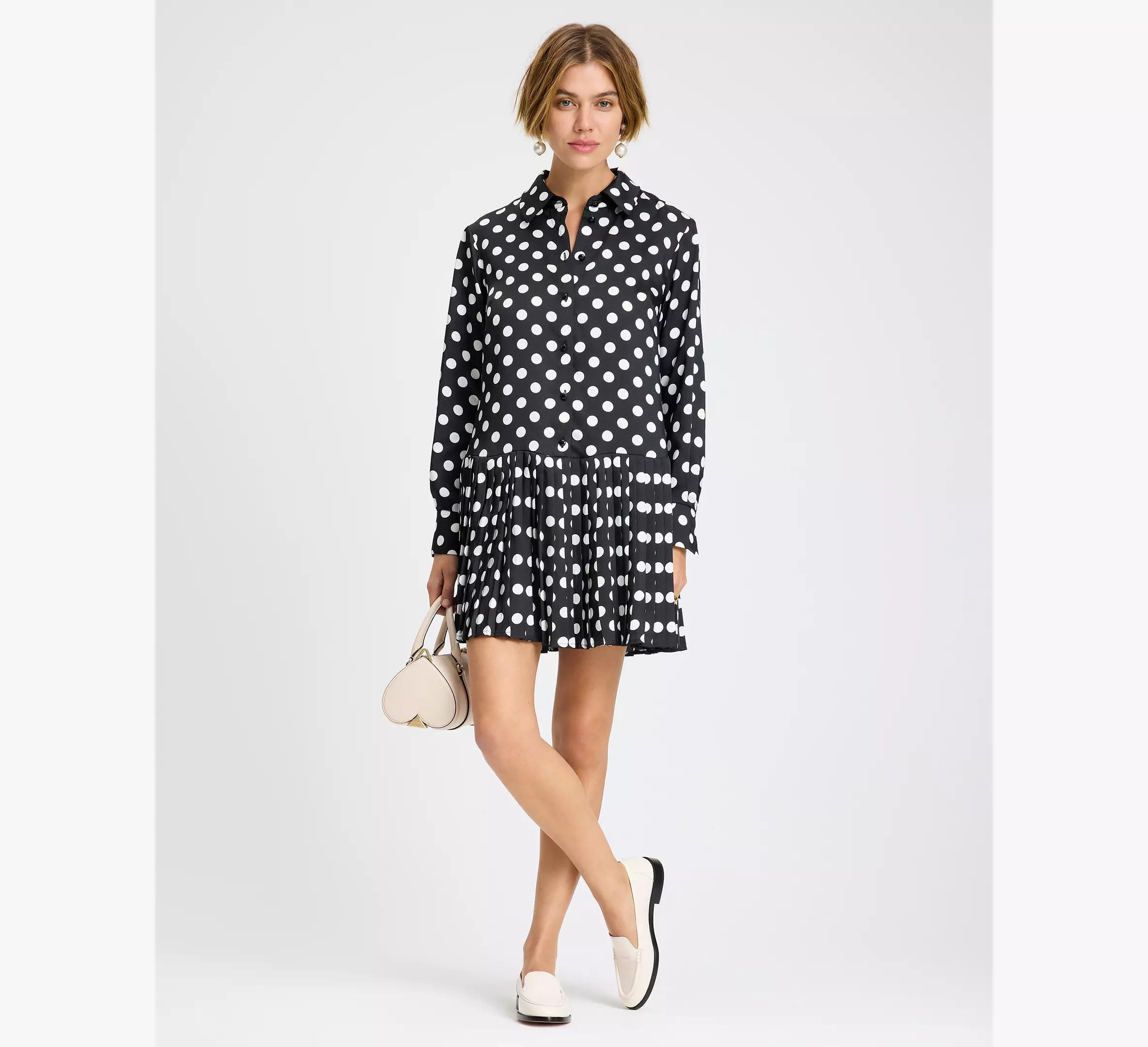 Breezy Dot Pleated Dress Product Image