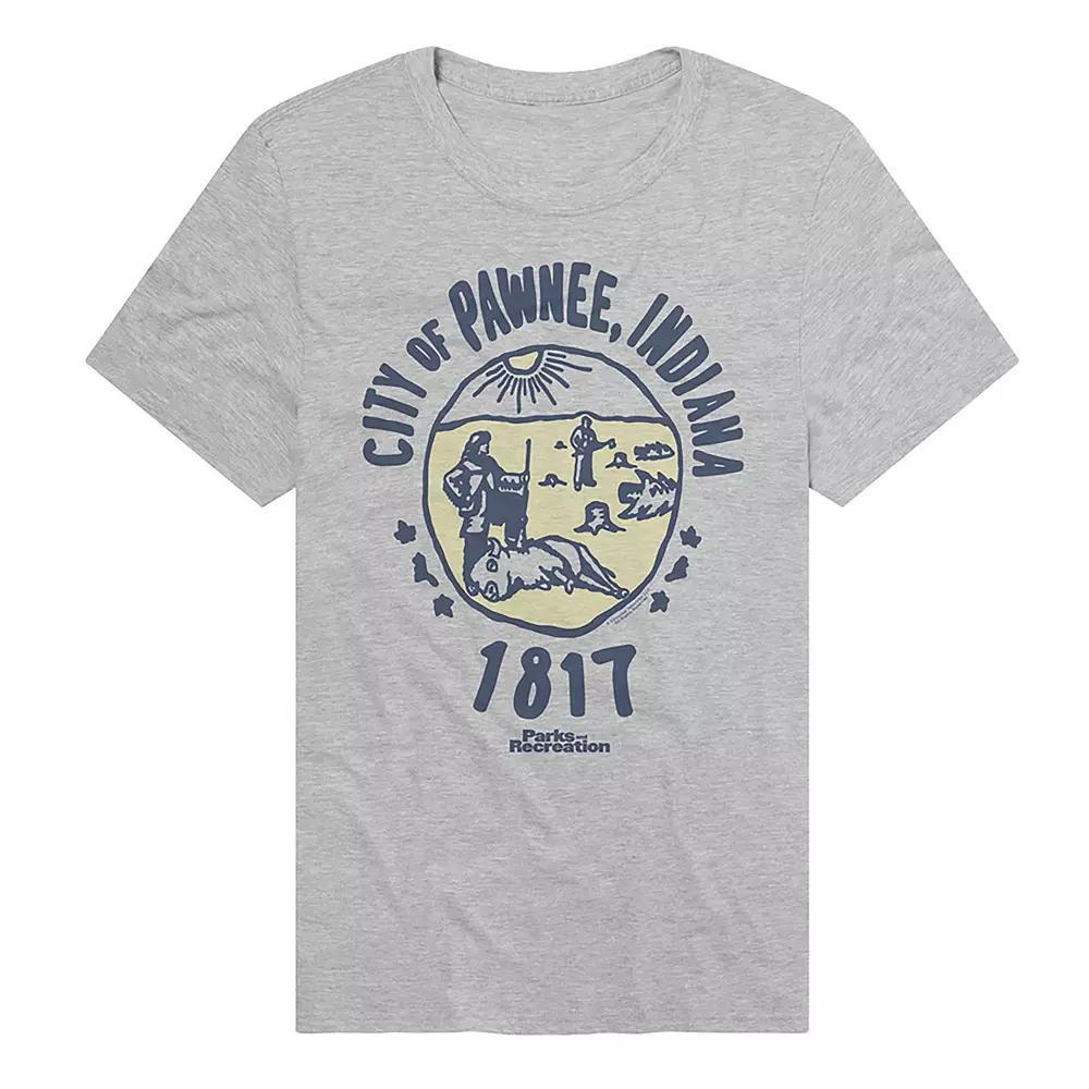 Men's Parks and Recreation Pawnee Graphic Tee, Size: XL, Athletic Grey Product Image