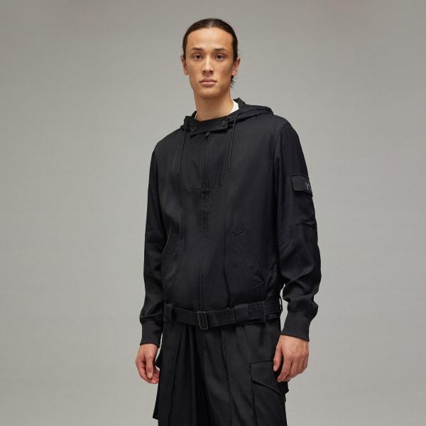 adidas Y-3 Rayon Twill Hooded Top Black 2XL Mens Product Image