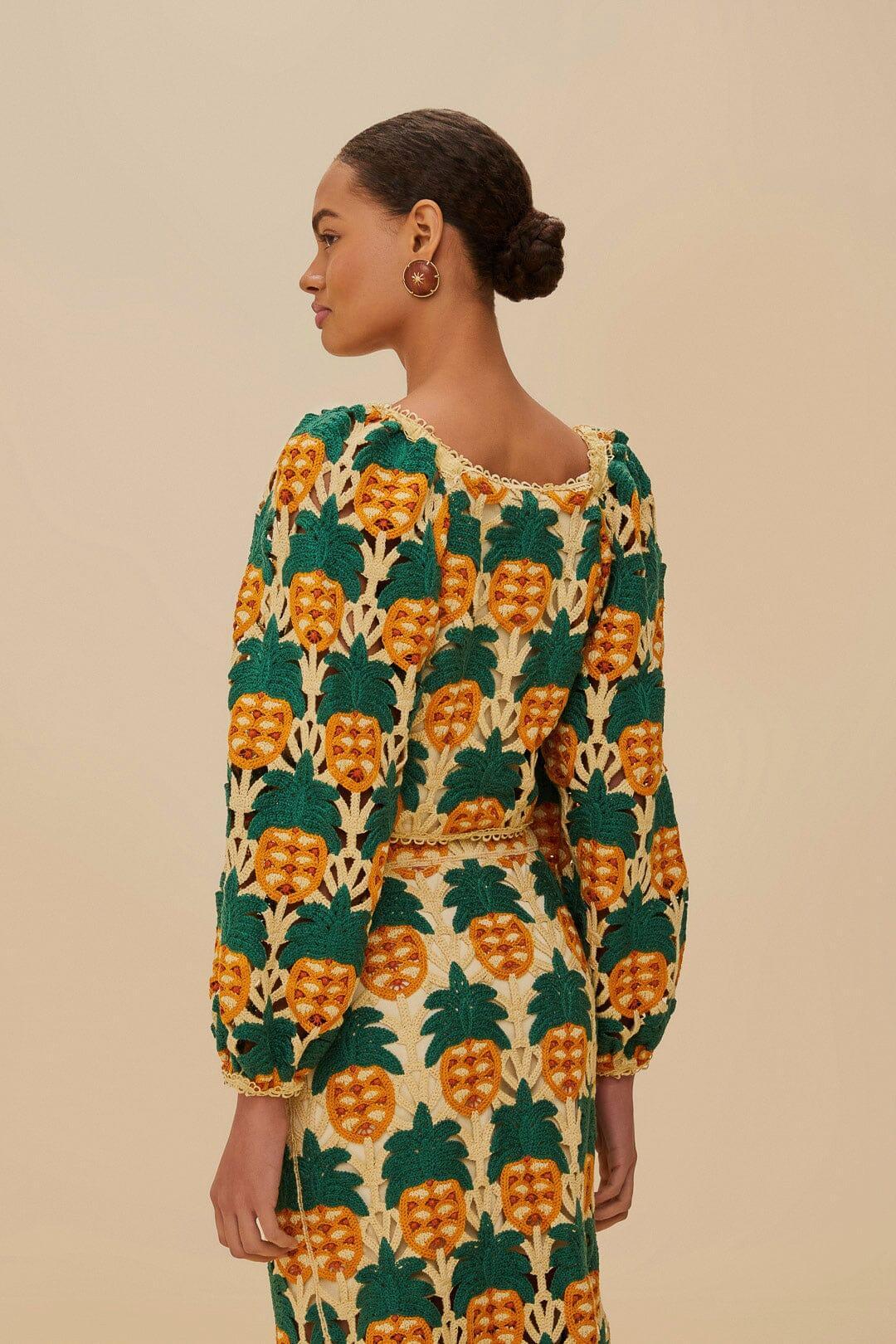 Sand Pineapple Crochet Top Product Image