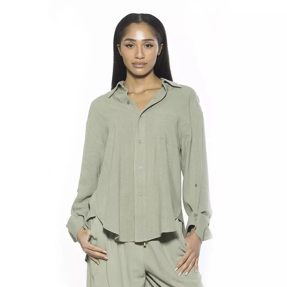 Womens ALEXIA ADMOR Amber Boyfriend Fit Button Down Shirt, Women's,  Product Image