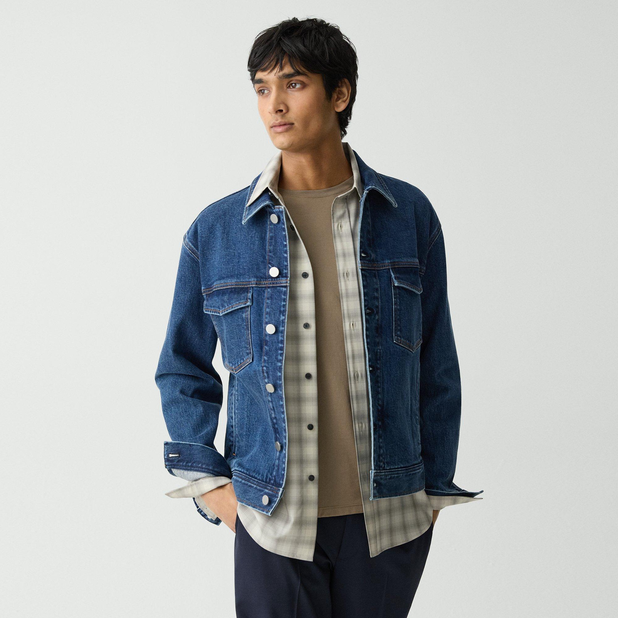 Stretch Denim City Trucker Jacket | Theory Product Image