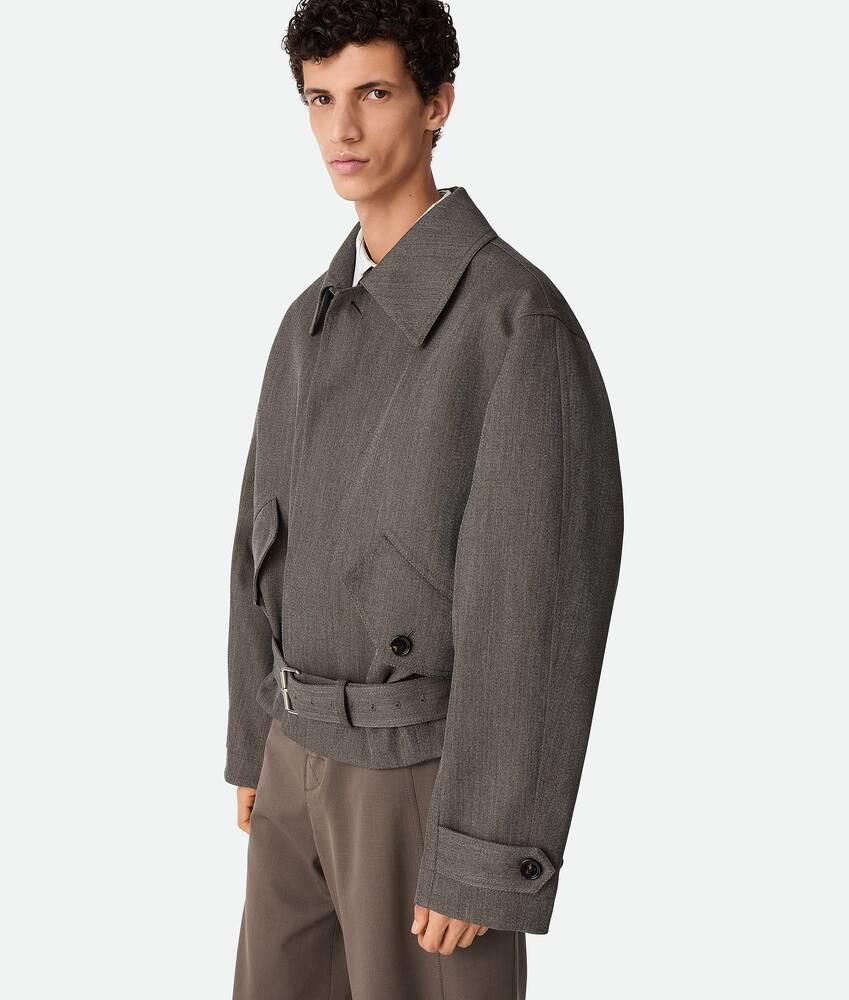 Men's Wool Twill Bomber Jacket in Grey/jute melange Product Image