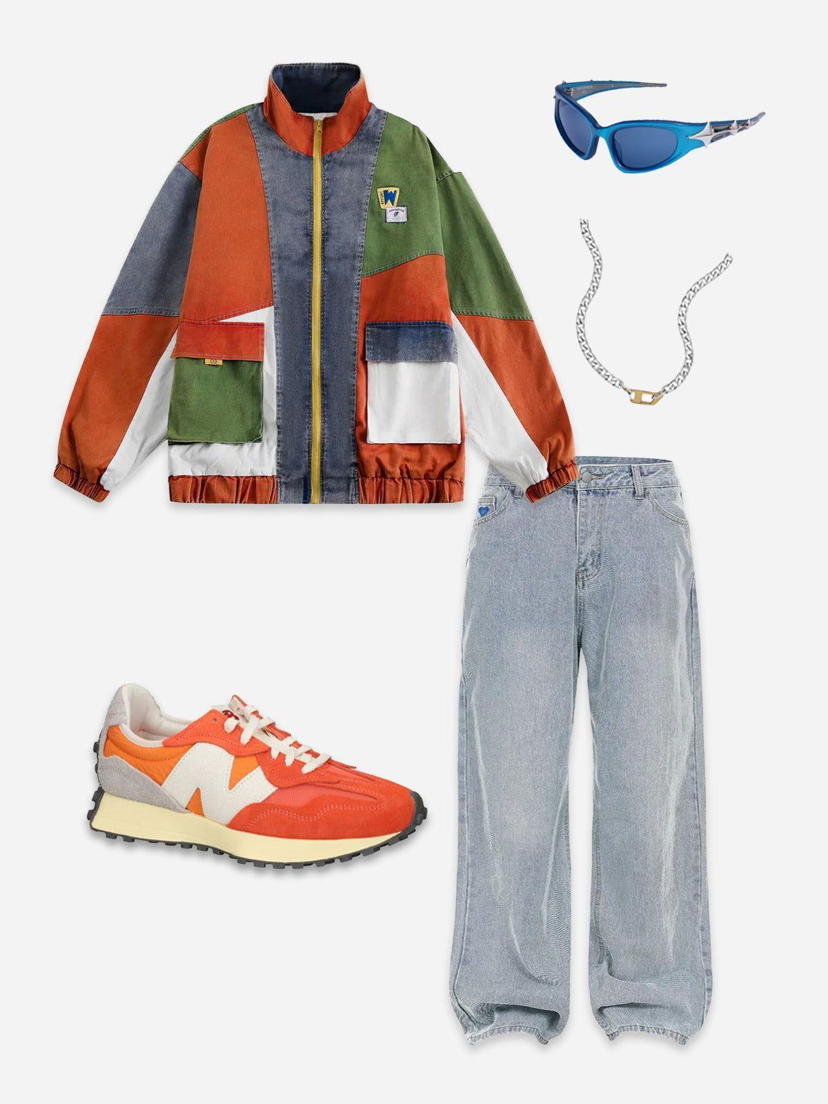 Aelfric Eden Multi Color Patchwork Jacket Product Image