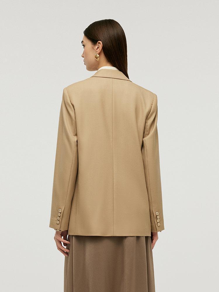 Worsted Woolen Straight Women Blazer Product Image