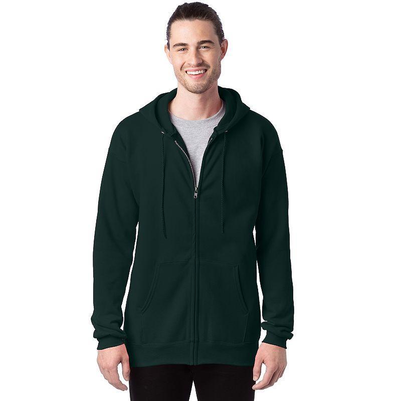 Hanes Ultimate Mens Full-Zip Heavyweight Fleece Hoodie Black L Product Image