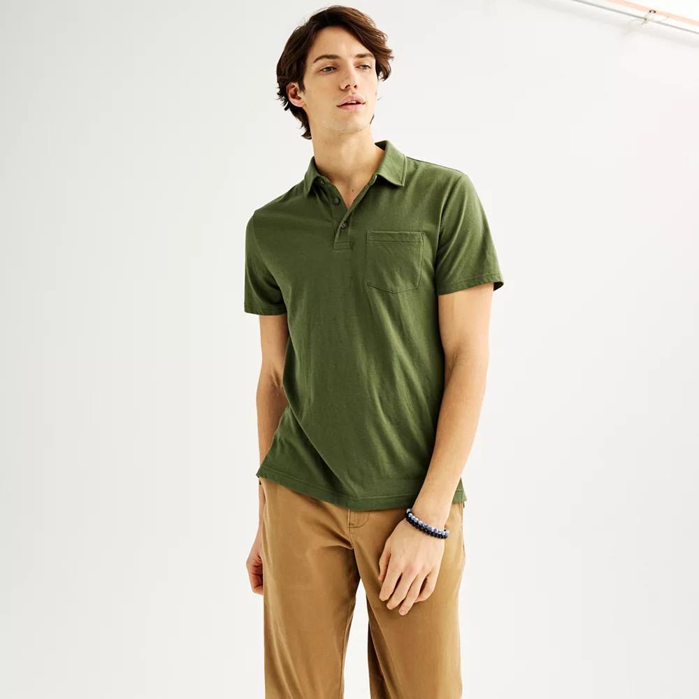Men's Sonoma Goods For Life® Supersoft Short Sleeve Polo, Size: XS, Green Product Image