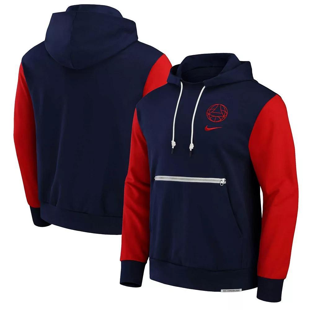 Men's Nike Navy Paris Saint-Germain Standard Issue Pullover Hoodie, Size: Large, Psg Blue Product Image