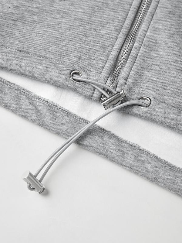 Oversized Zip Up Gray Hoodie Product Image