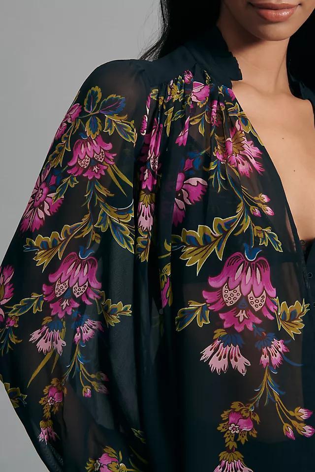 The Estela Sheer Printed Blouse Product Image