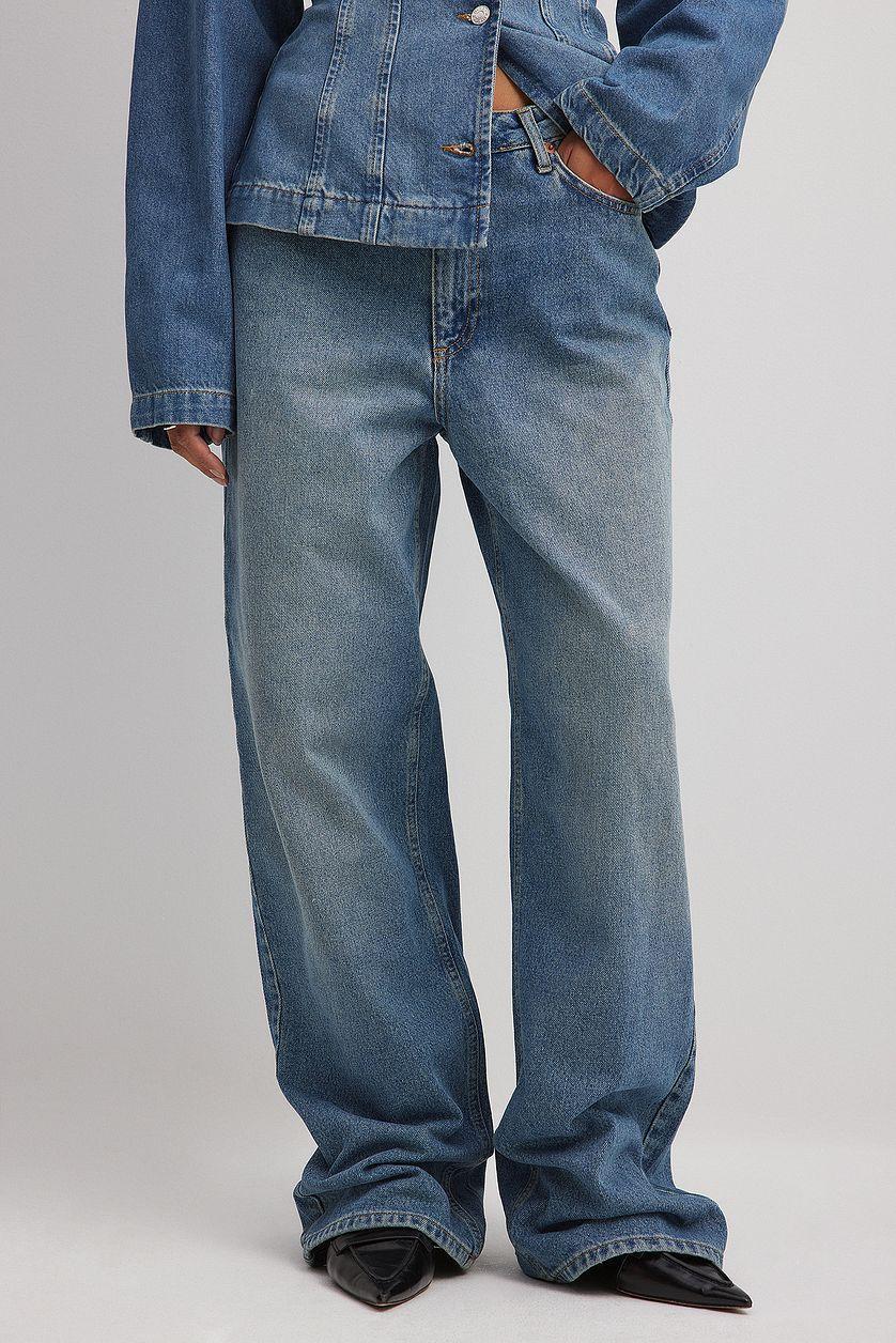 Loose Low Waist Long Jeans Product Image