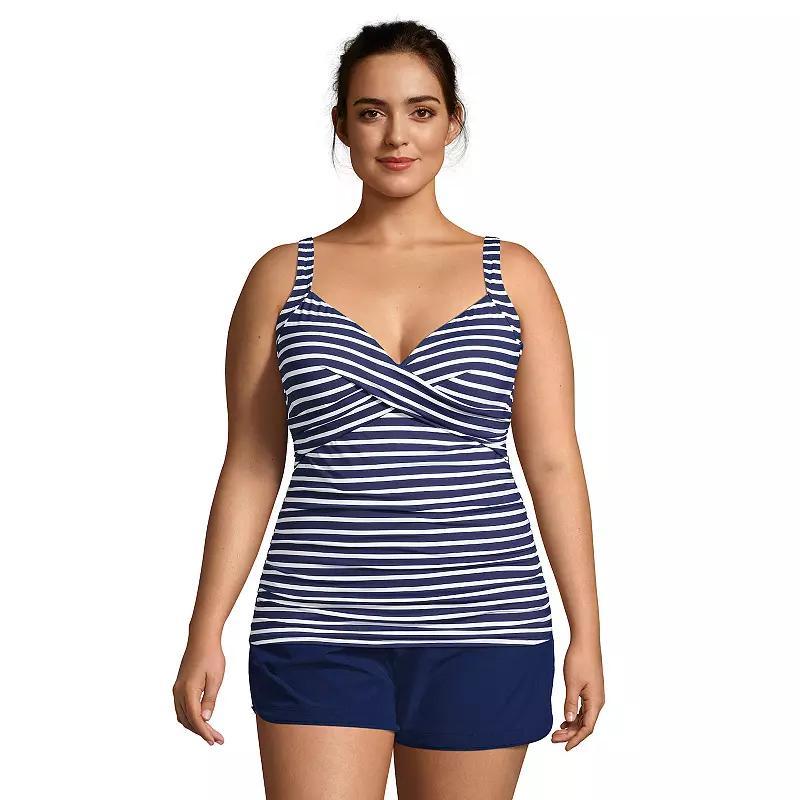 Plus Size Lands End UPF 50 Bust Enhancer DD-Cup Tankini Top, Womens Product Image