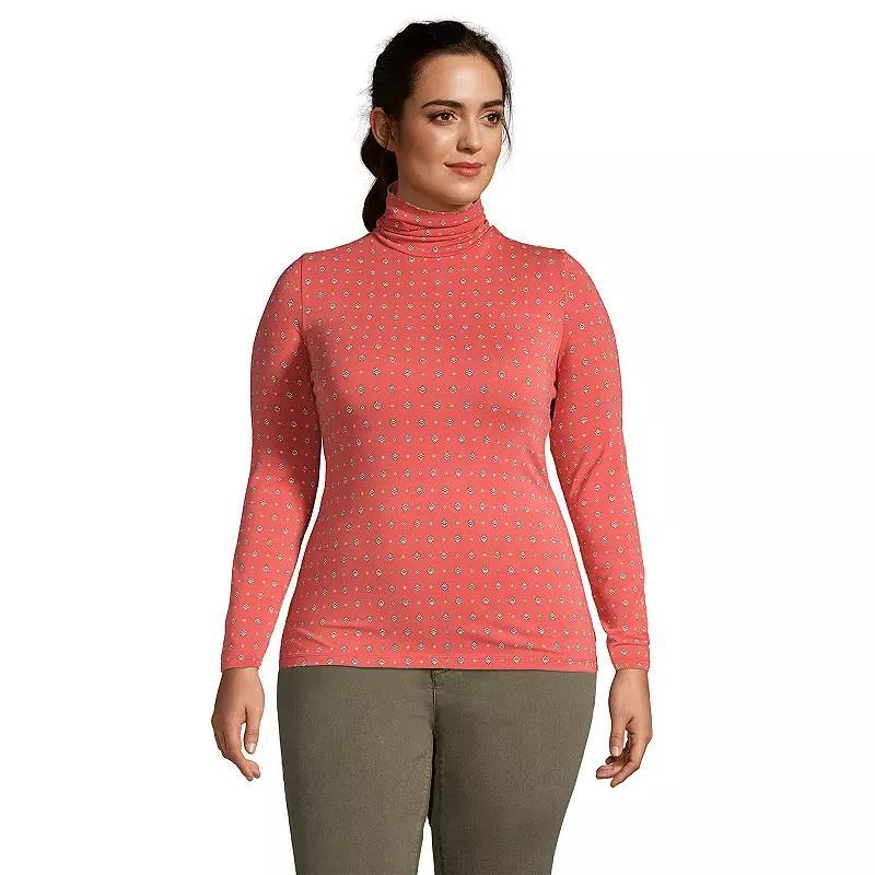 Plus Size Lands End Lightweight Fitted Long Sleeve Turtleneck, Womens Product Image