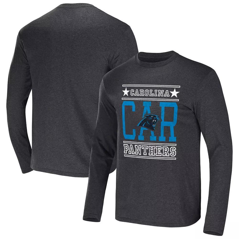 Men's NFL x Darius Rucker Collection by Fanatics Heathered Charcoal Carolina Panthers Long Sleeve T-Shirt,  Product Image