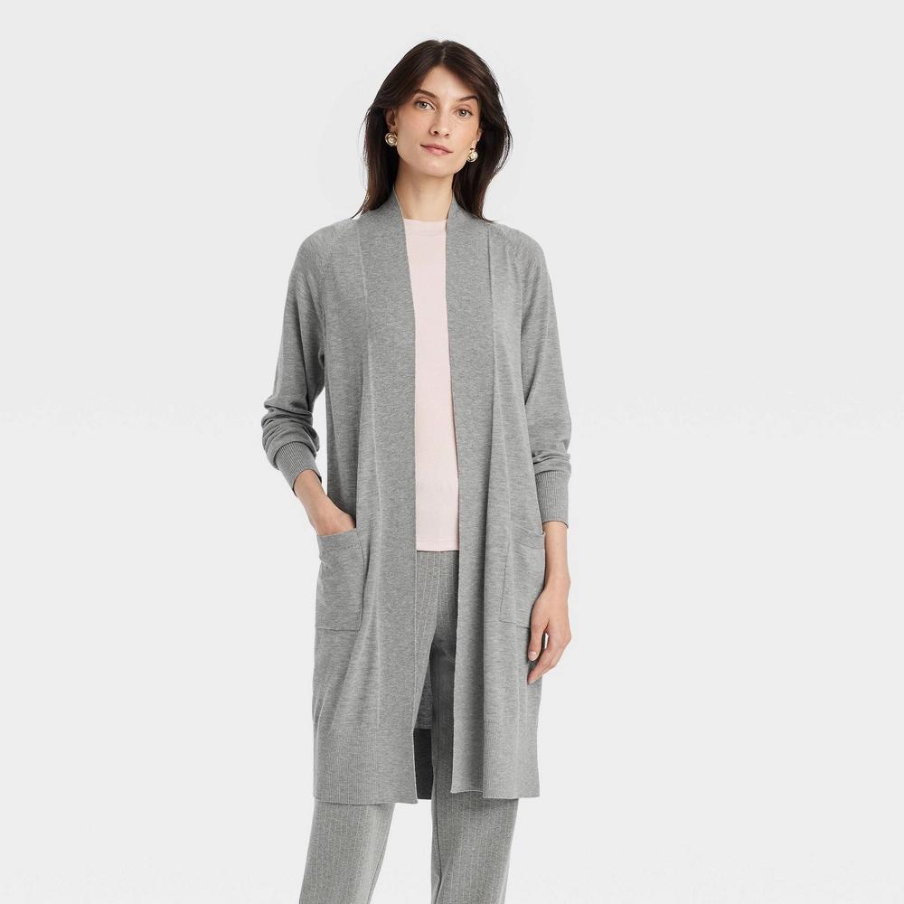 Womens Duster Cardigan - A New Day Gray XL Product Image