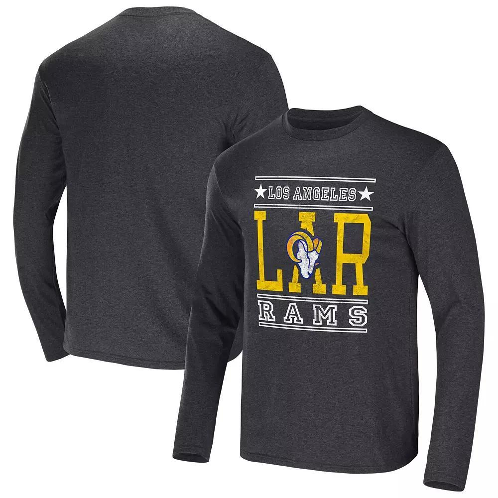 Men's NFL x Darius Rucker Collection by Fanatics Heathered Charcoal Los Angeles Rams Long Sleeve T-Shirt, Size: 3XL Product Image