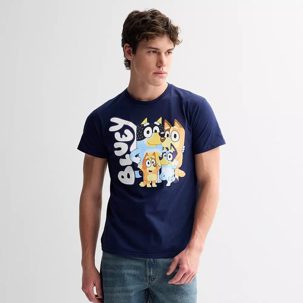 Men's Bluey & Friends Family Portrait Short Sleeve Graphic Tee, Size: Small Product Image