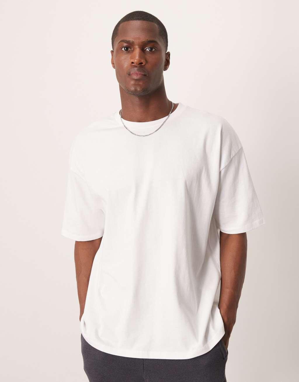 ASOS DESIGN oversized t-shirt with scenic graphics in white Product Image