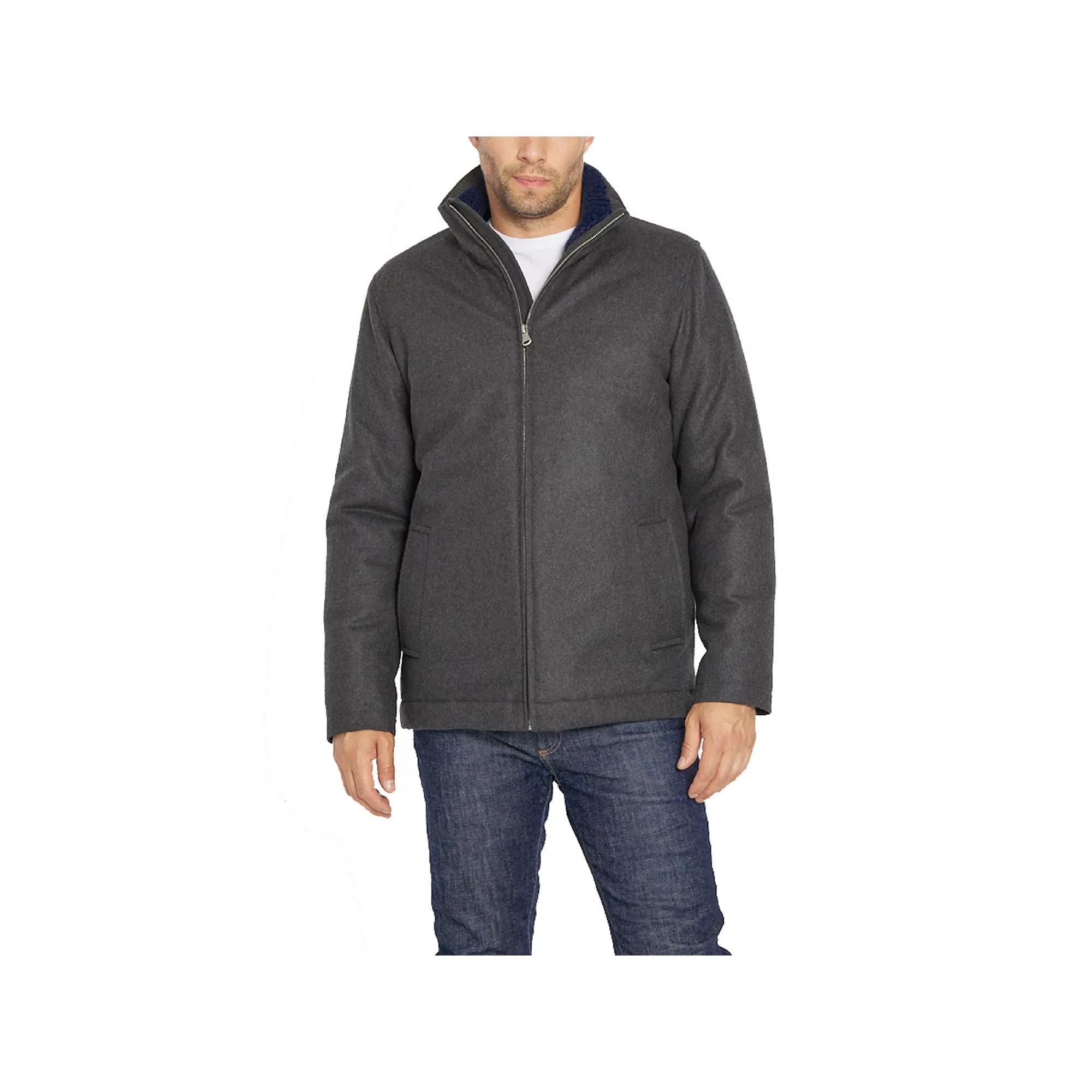 Men's IZOD Wool Blend Knit Collar Coat, Size: Medium, Grey Product Image