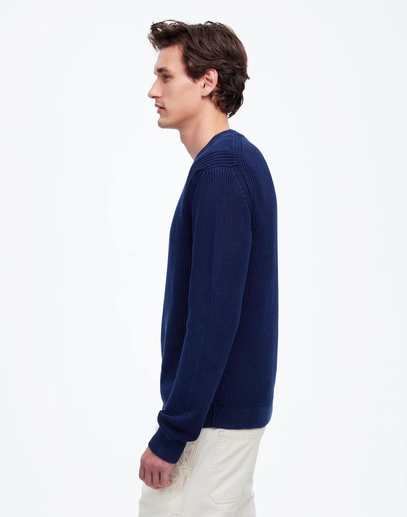 Cotton Shaker Stitch Crewneck Sweater Product Image