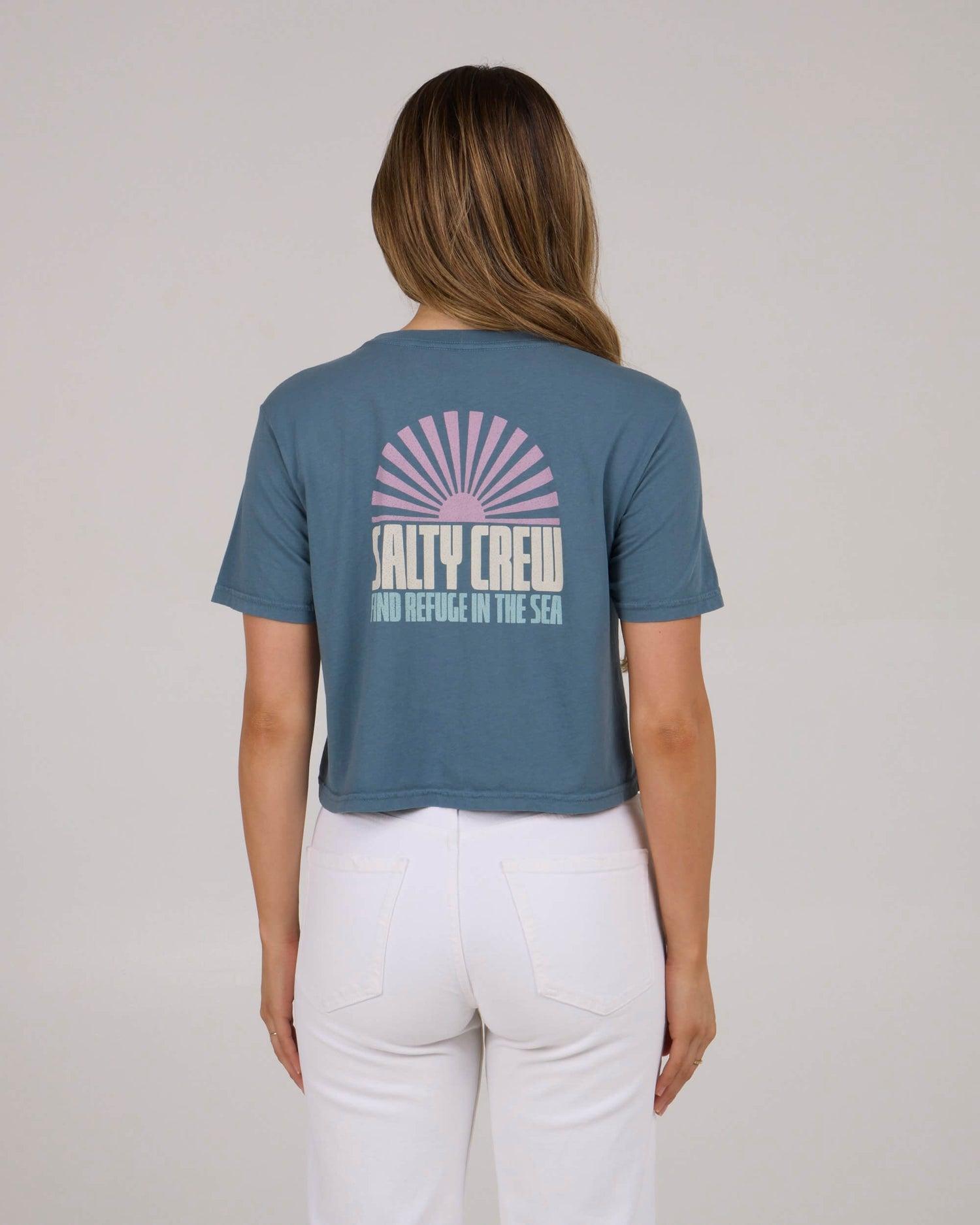 In The Rays Crop Tee - Fin Blue Product Image